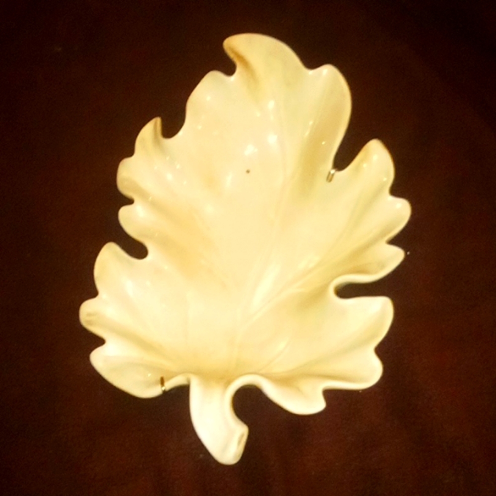 13" decorative ceramic leaf